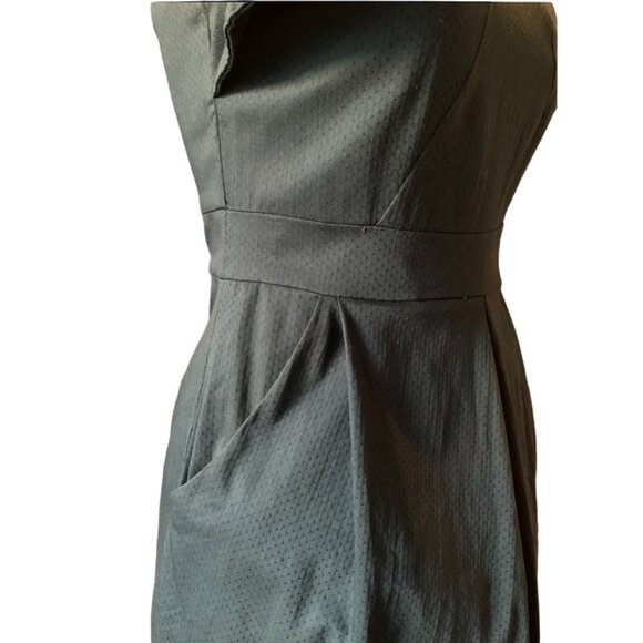 PINK MARTINI - Green dress - flair sleeves - midi lengh - medium - Picture 3 of 14